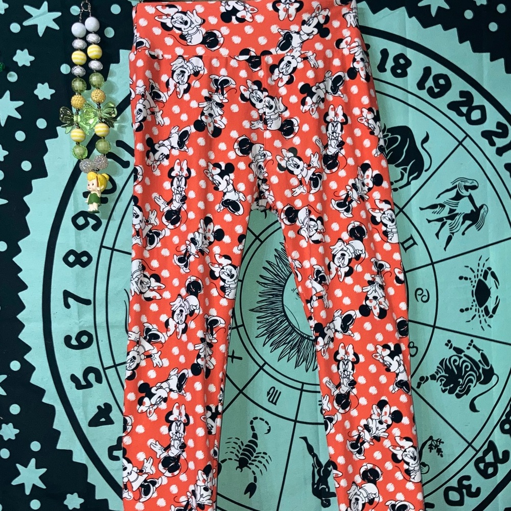 Disney Orange LuLaRoe Leggings One Size EUC